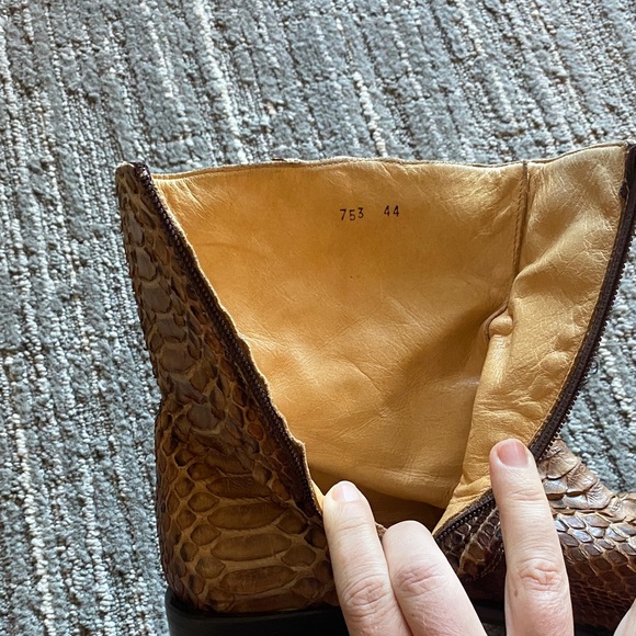 Buttero Python Snakeskin Boots Brown - Picture 7 of 7